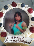 永島選手の写真入りケーキ